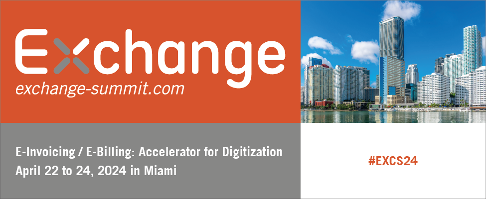 Official banner for the Exchange Summit event taking place in Miami in 2024, featuring a photo of Miami