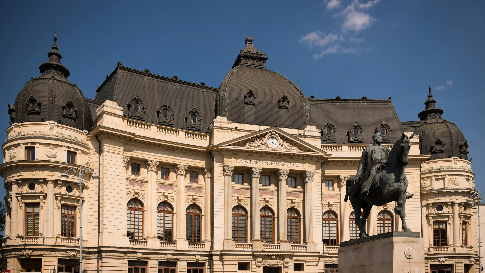 Photo of the Central University Library in Bucharest, capital of Romania