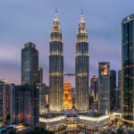 Aerial photo of the skyline of Kuala Lumpur, capital of Malaysia