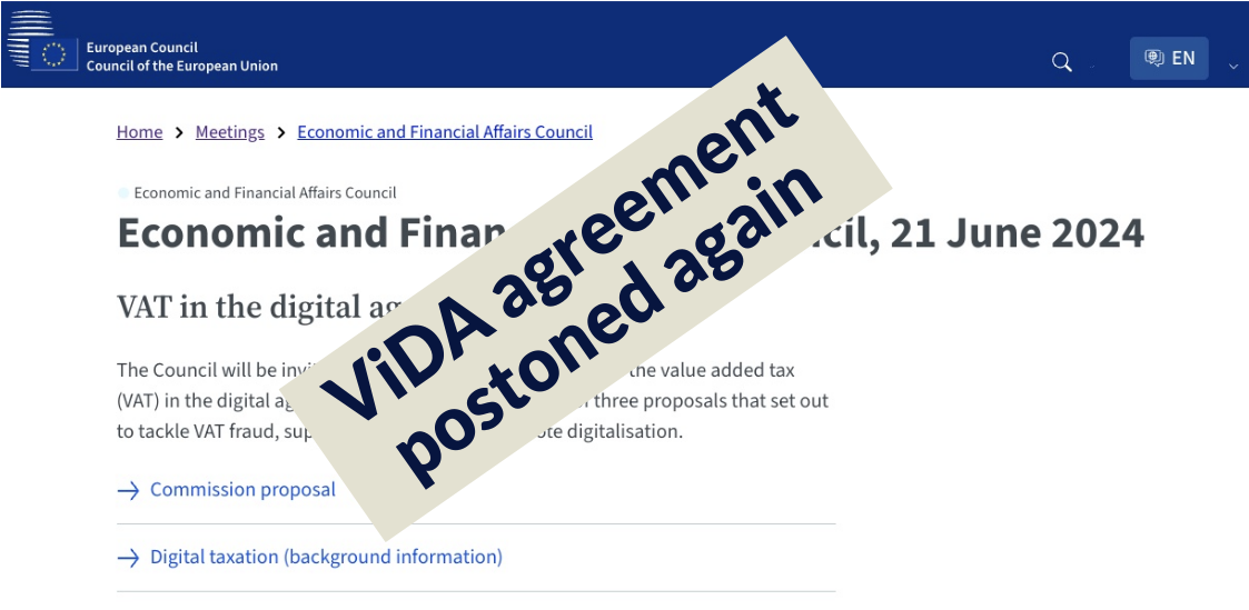 ECOFIN postpones agreement on ViDA again