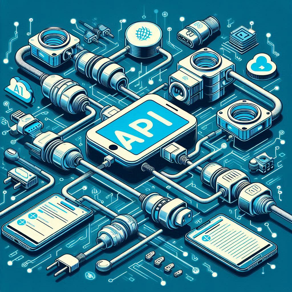 Various sockets & plugs connecting to an API