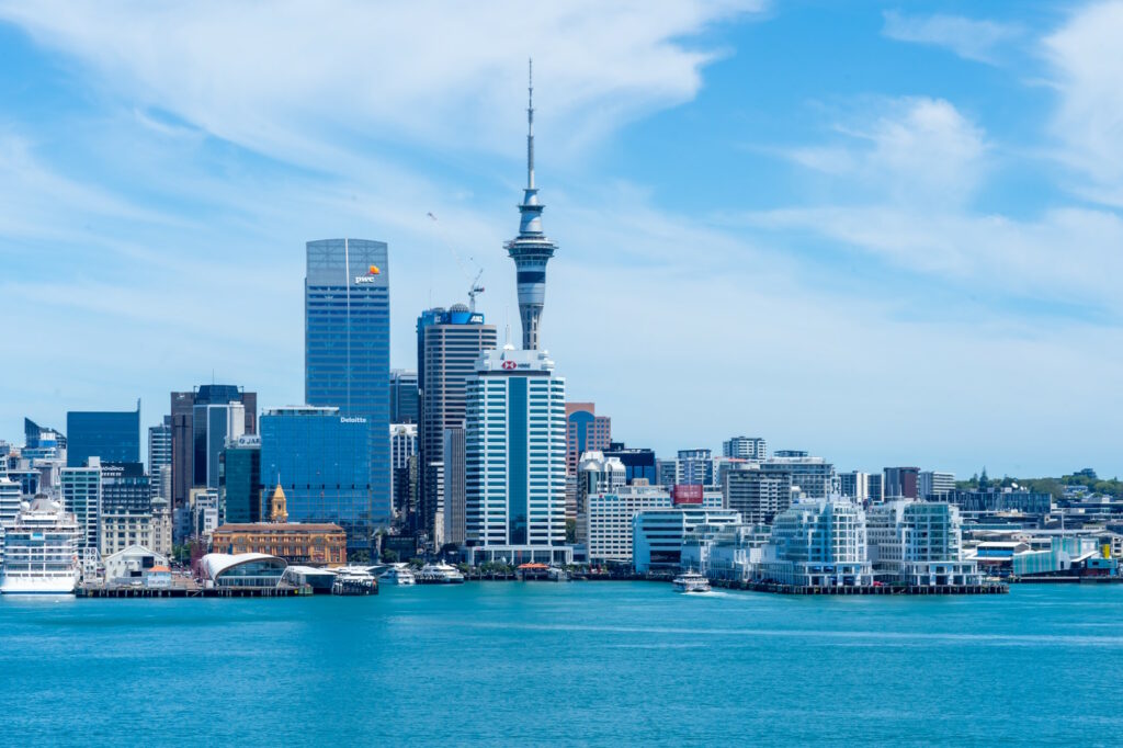 Photo of Auckland skyline taken from the sea