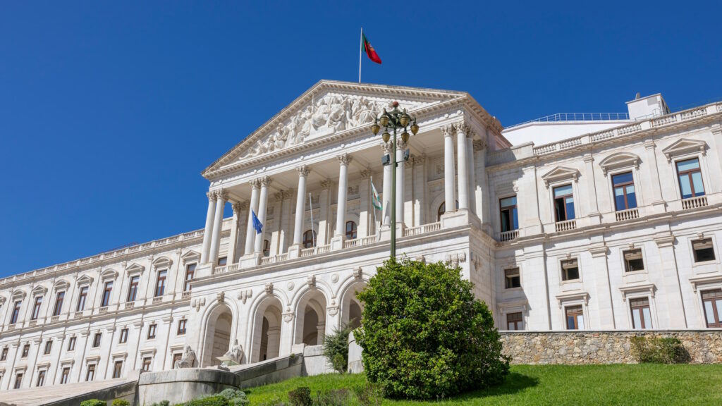 Photo of the Parliament building, the Palacio de Sao Bento, in Portugal