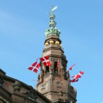 Photo of the tower of Christiansborg castle in Copenhagen, capital of Denmark