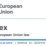 Official Journal of the EU for ViDA Council directive (EU) 2025/516