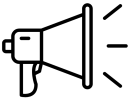 Icon depicting a loudspeaker